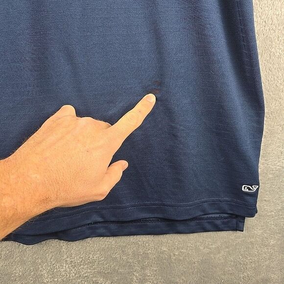 New York‎ Giants Vineyard Vines Performance Golf Polo Mens Medium Blue Stretch - Picture 7 of 10